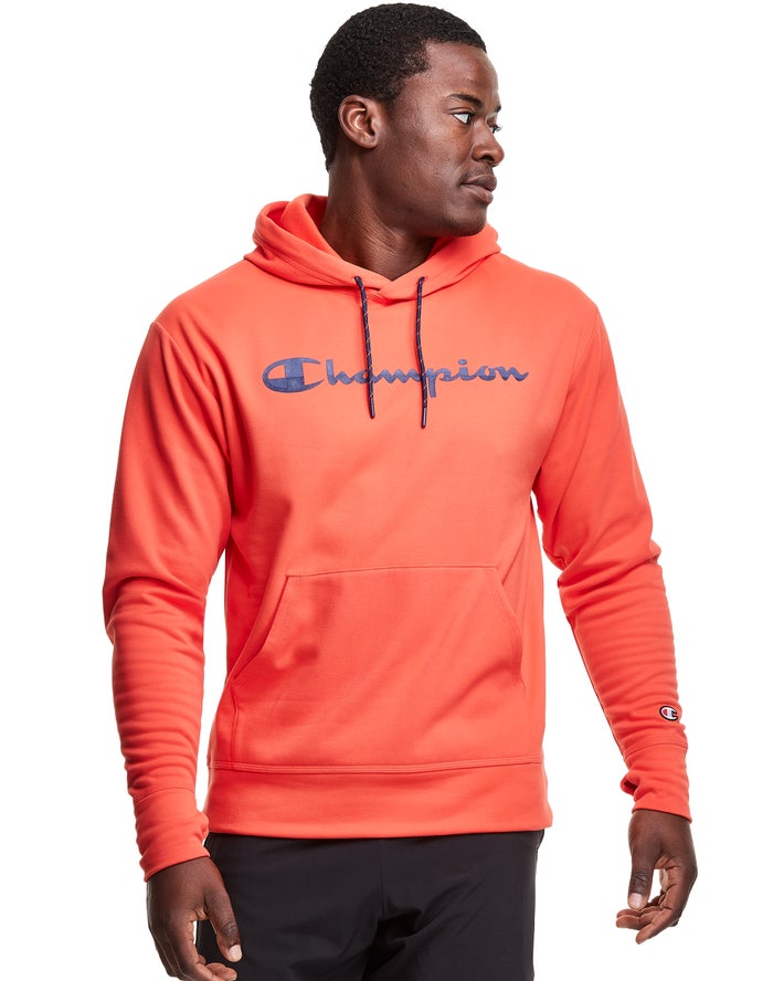 Champion Mens Hoodie NZ - Game Day Script Logo Orange ( 5628-KVSQI )